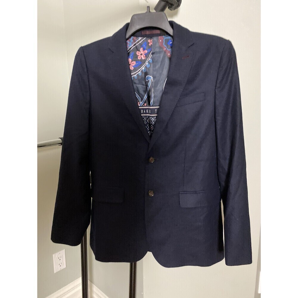 Ted Baker Rhino Slim Fit Sport Blazer Coat With Insert Navy Size 3 $490